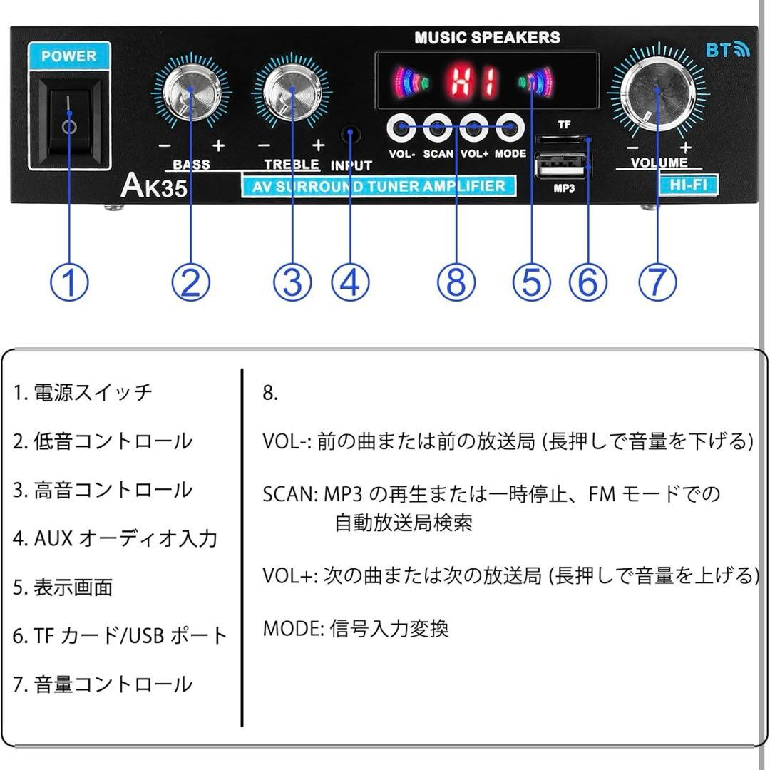 【残り1点✨】パワーアンプ ステレオ 2.0 チャンネル 2X30W