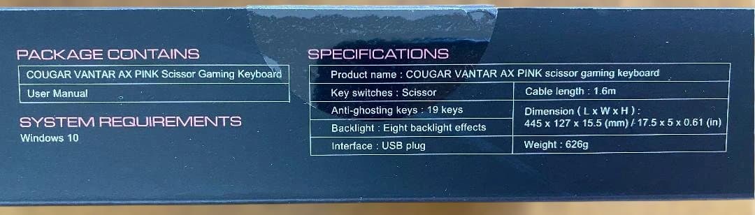 COUGAR VANTAR キーボード CGR-WRXMI-VAP
