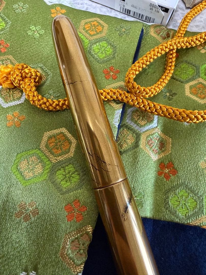 中屋万年筆-猿、NAKATA、纯金箔入れる、シガー、ロング