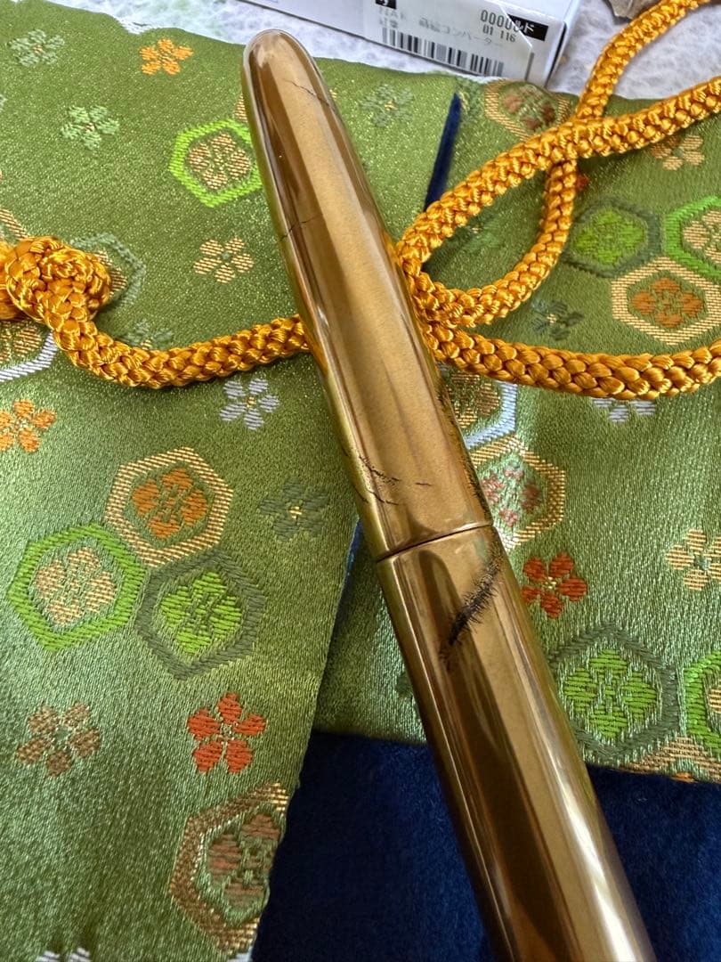 中屋万年筆-猿、NAKATA、纯金箔入れる、シガー、ロング