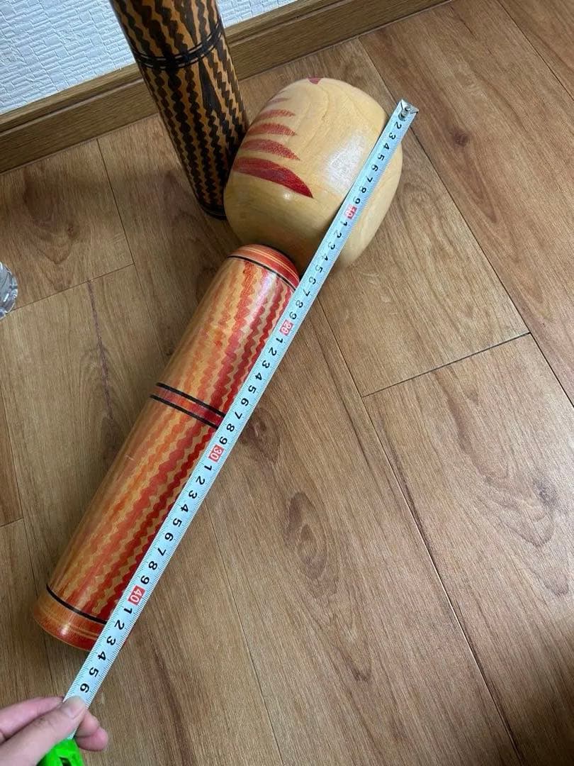 佐藤一夫作　大きい こけし　2体セット　高さ約45cm 遠刈田系