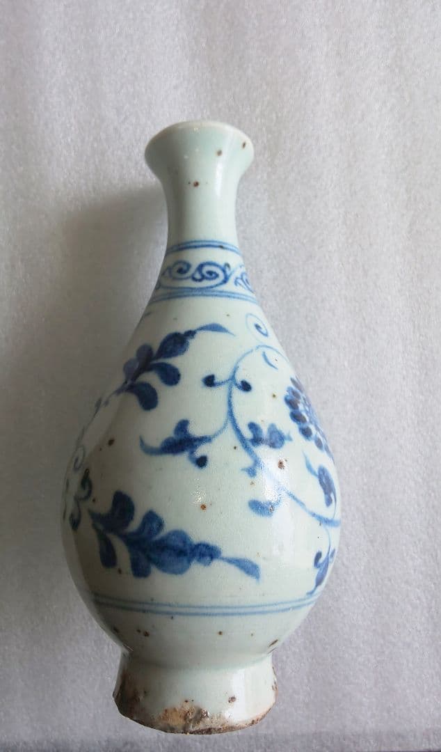中国美術 元代 唐 北宋 青花 花草文 玉壺春瓶 花瓶壷