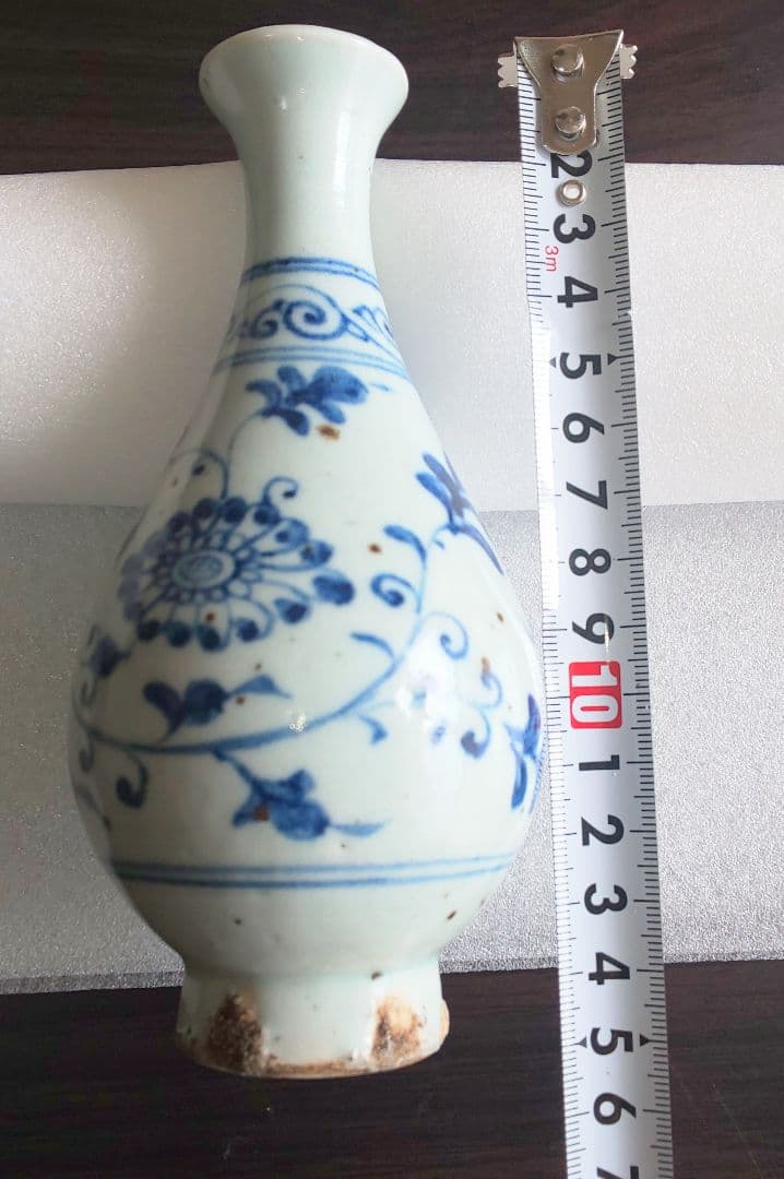 中国美術 元代 唐 北宋 青花 花草文 玉壺春瓶 花瓶壷