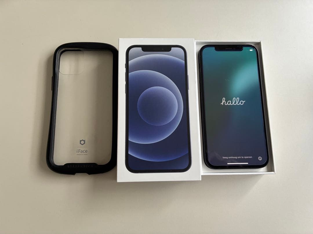 iPhone 12 ブラック 本体とiFaceケース付き　ガラスフィルム