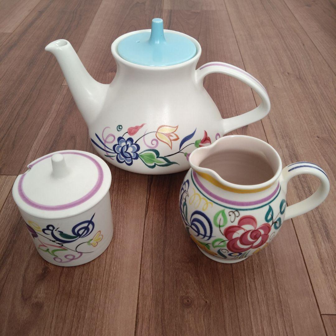 Poole Pottery　ティーセット　ハンドペイント