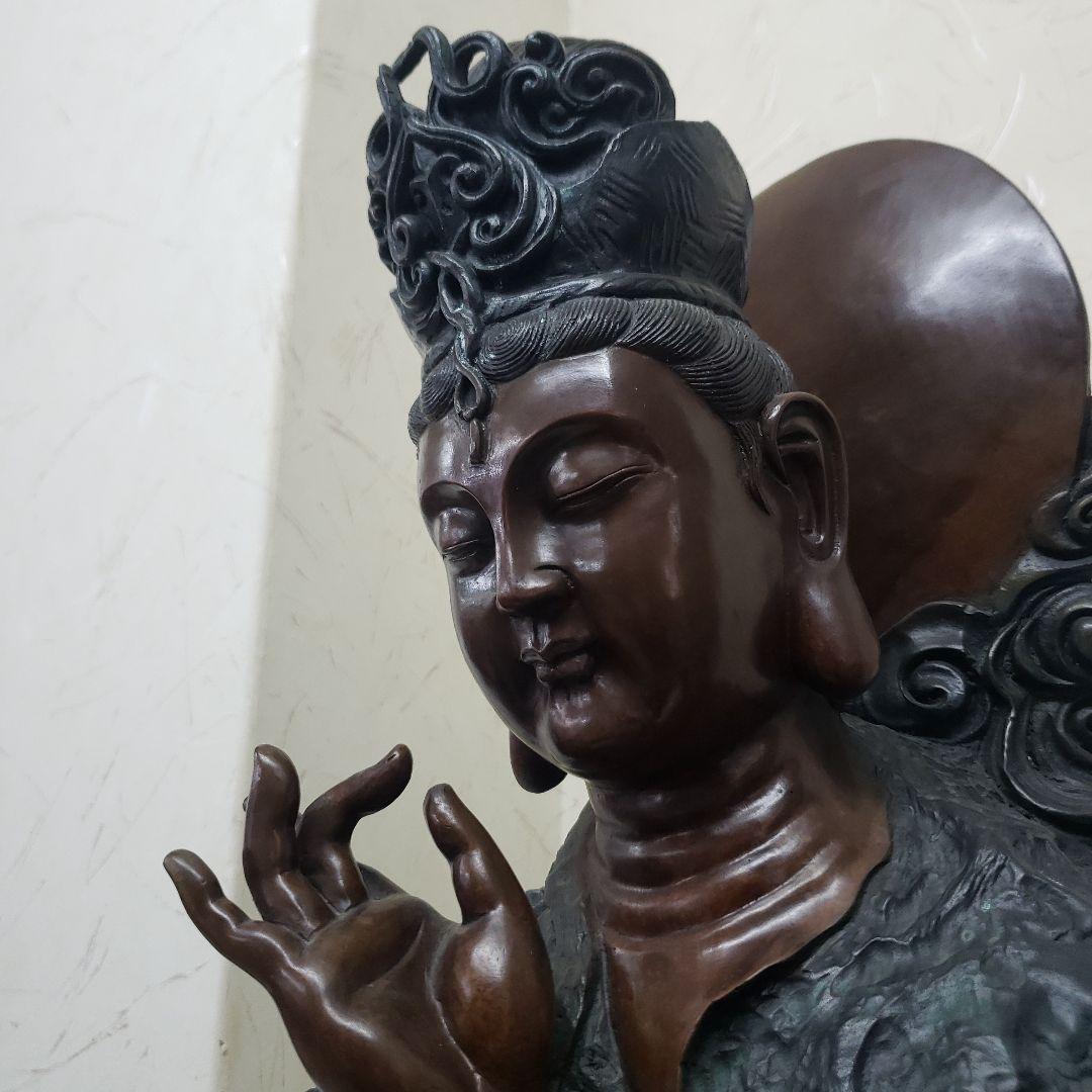蔵出し特価ブロンズ金属製仏像風モダンアート彫刻 約68cm13,5kg作家物