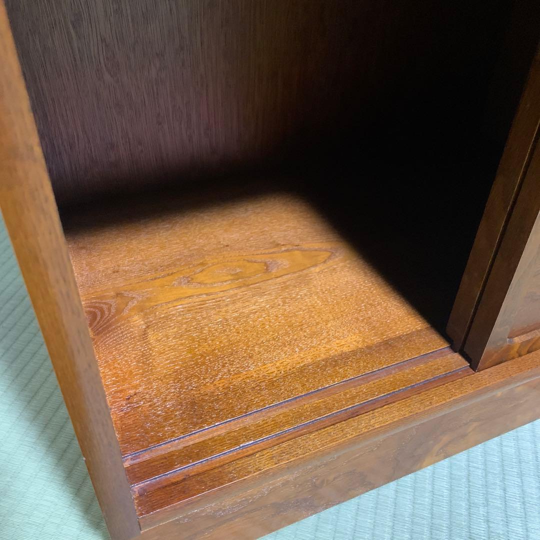 昭和レトロ　茶箪笥 水屋箪笥ガラス戸 和家具 アンティーク 収納棚 たのメル便