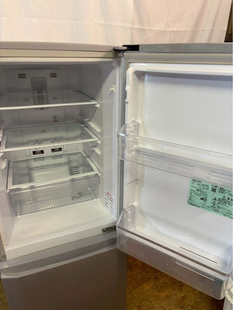 三菱電機 2ドア冷蔵庫 MR-P15D-S 2019年製 146L 右開き