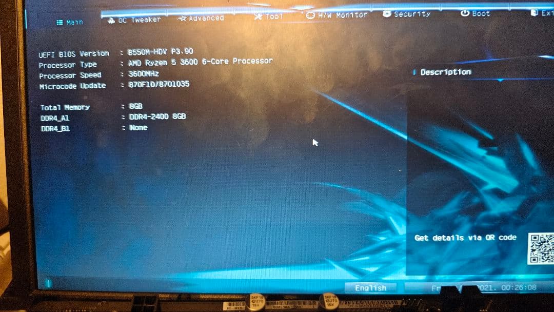 ASRock B550M-HDV 動作確認済