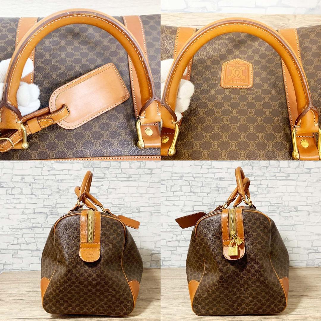【美品】オールドセリーヌ ボストンバッグ マカダム トリオンフ 大容量 茶色