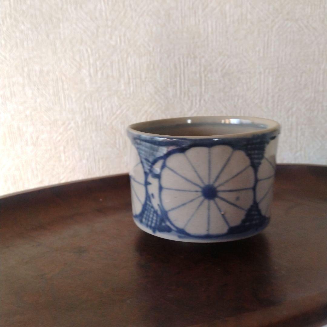 《期間限定セール！〜2/28まで》古伊万里美濃太白菊半筒猪口御深井江戸時代B