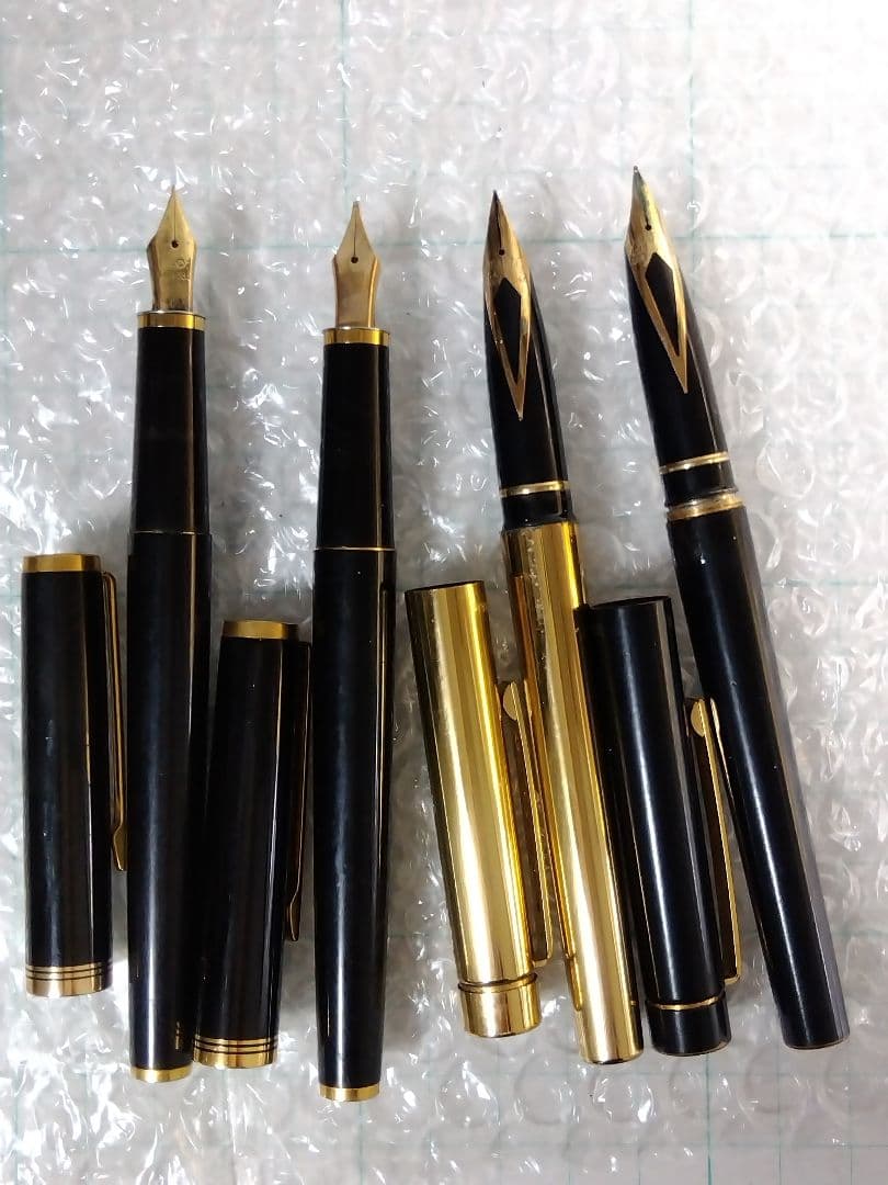 【大きめのペン先 14K x 4本】万年筆、全て刻印あり、合計４本まとめ売り