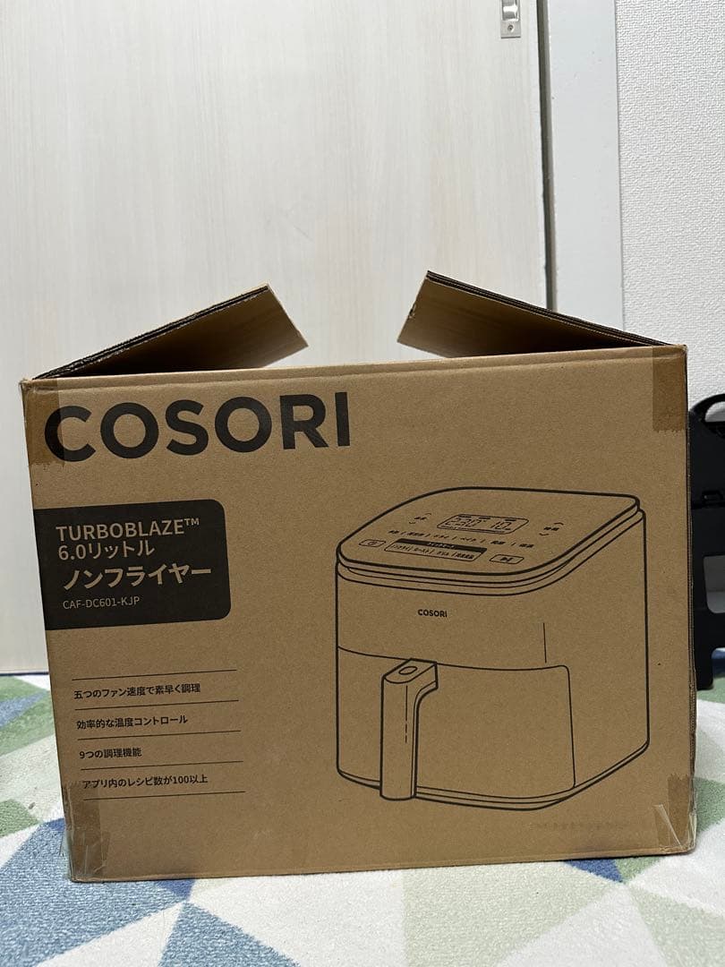 【中古品】COSORIノンフライヤー 6L 大容量ブラック CAF-DC601
