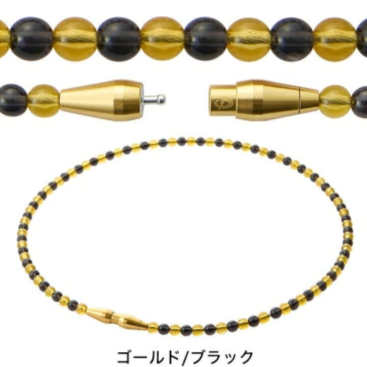 phiten RAKUWAネック クリスタルタッチ５0cm ゴールド×ブラック