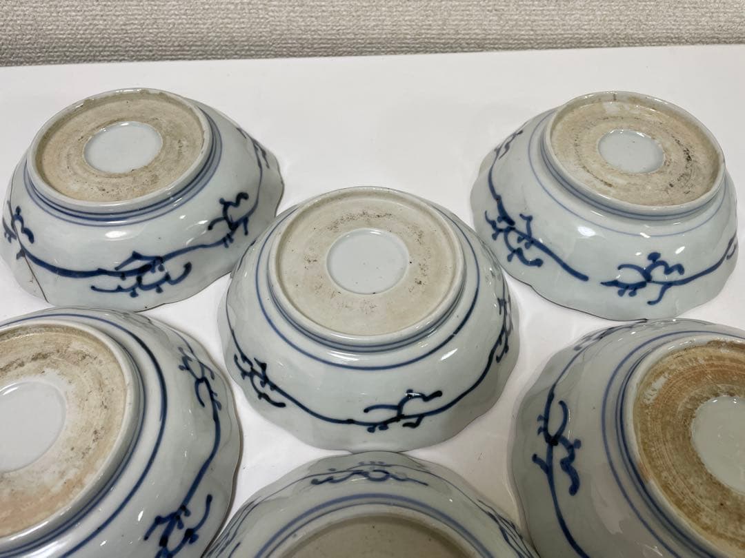 【現状品】古伊万里 錦手 色絵 菓子器 皿 アンティーク 時代物 9客 ②