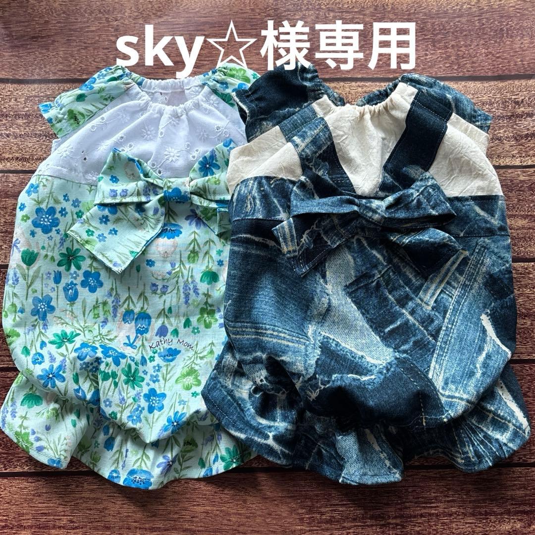 sky☆　ハンドメイド犬服　ワンピース