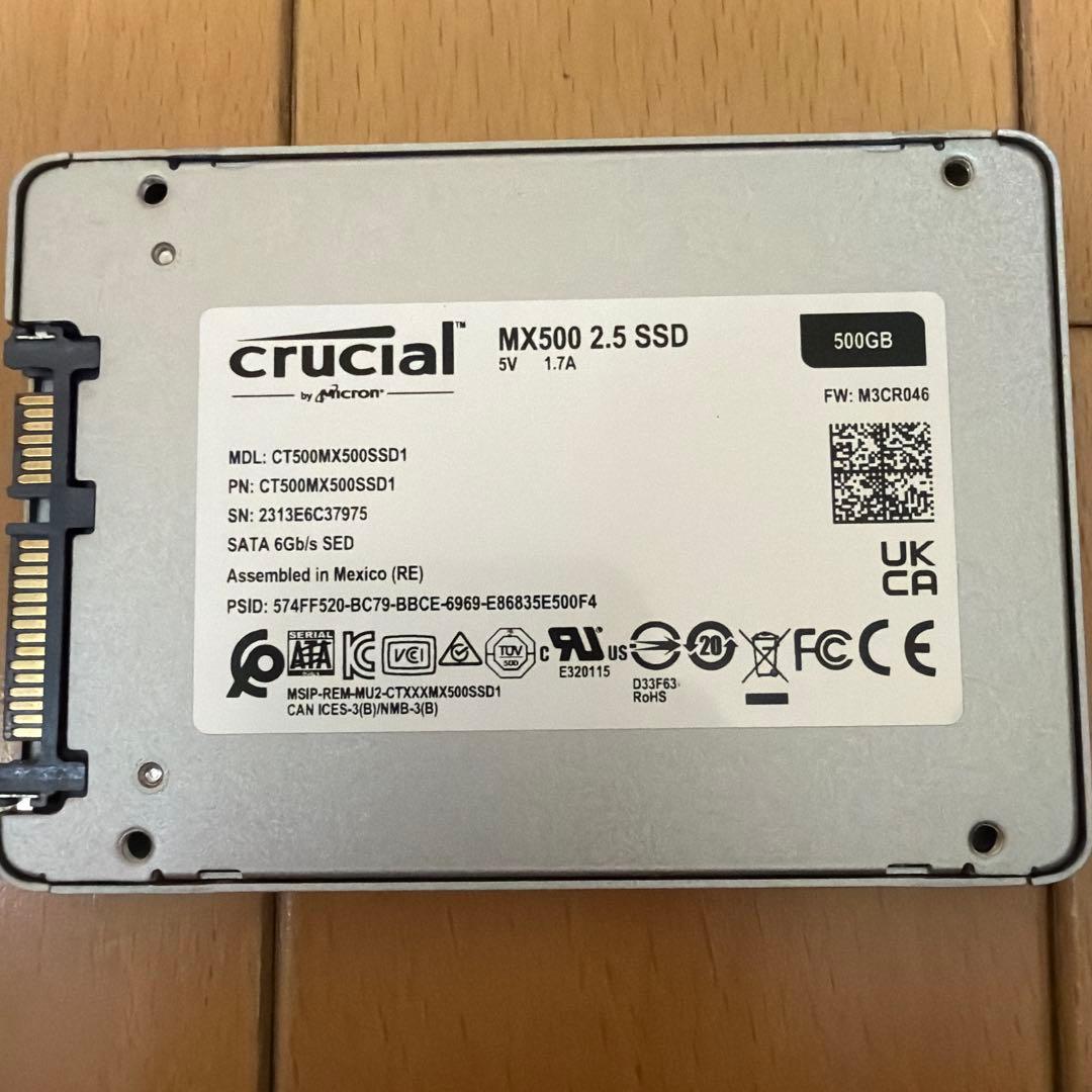 内蔵型SSD Crucial MX500 2.5 SSD 500GB
