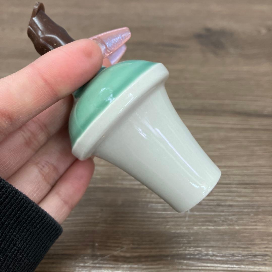 アンティーク 緑色 陶器 ティーポット