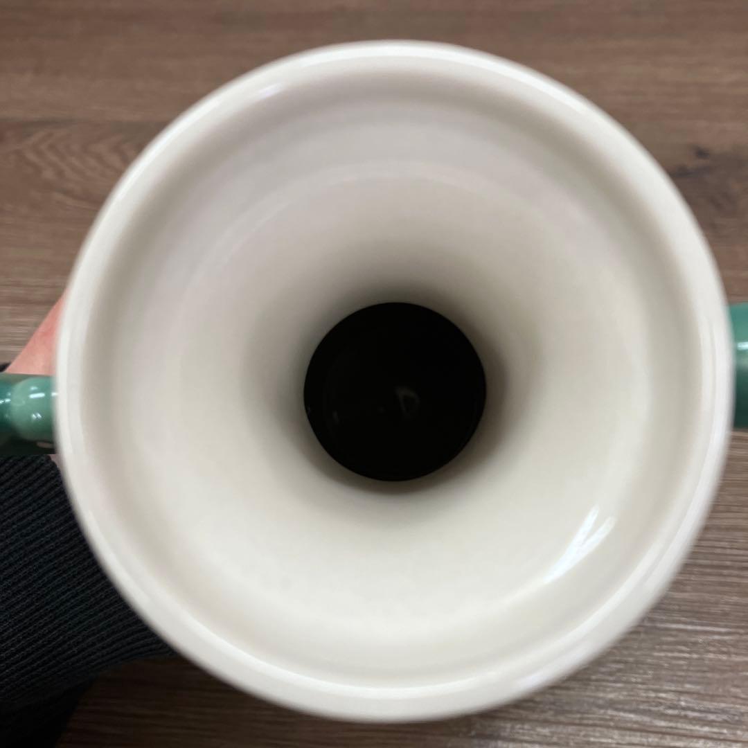 アンティーク 緑色 陶器 ティーポット