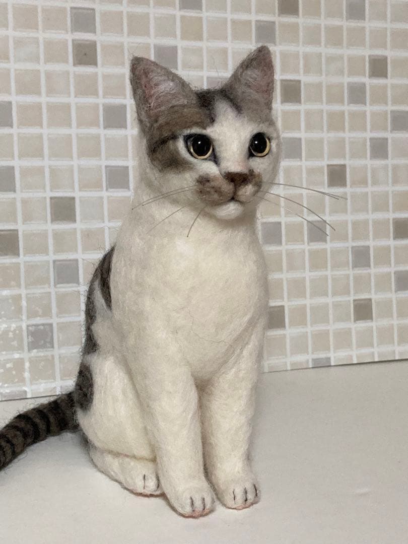 羊毛フェルト 猫 Mサイズ 植毛なし サンプルページ