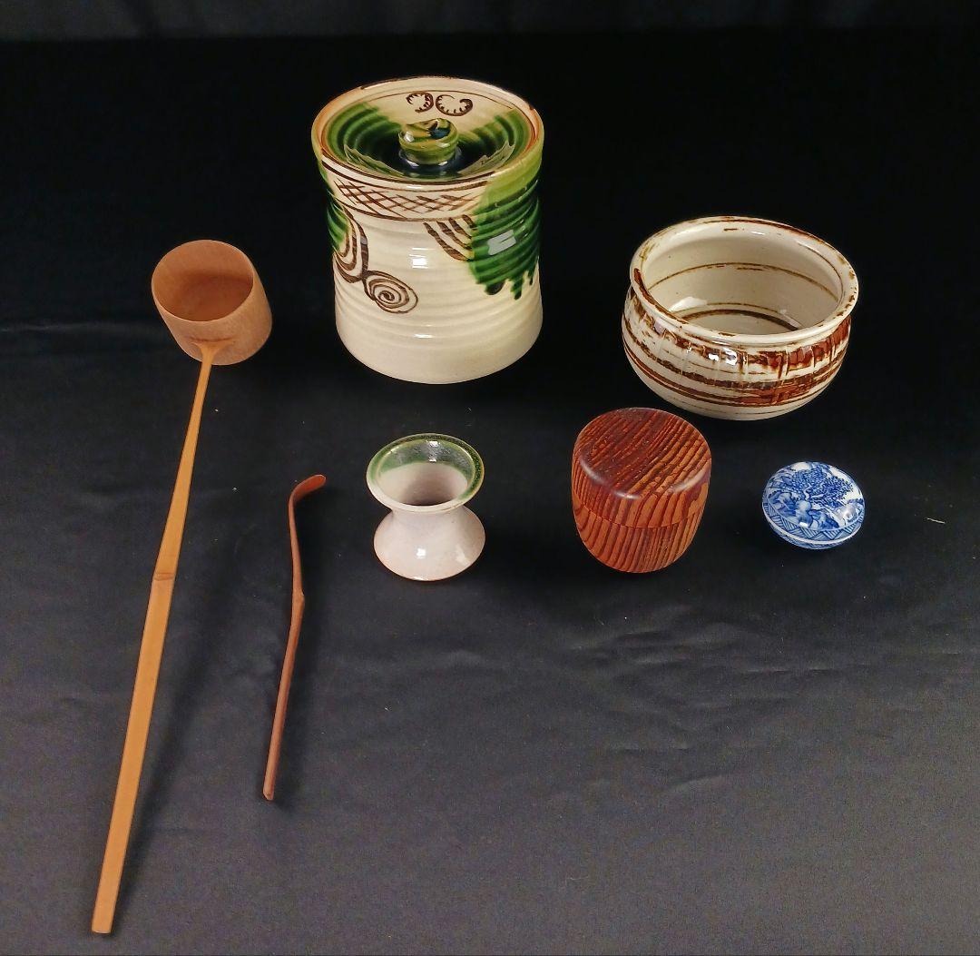 Y3122-61 茶道具 茶碗・水指・棗他 茶道具セット 箱付き