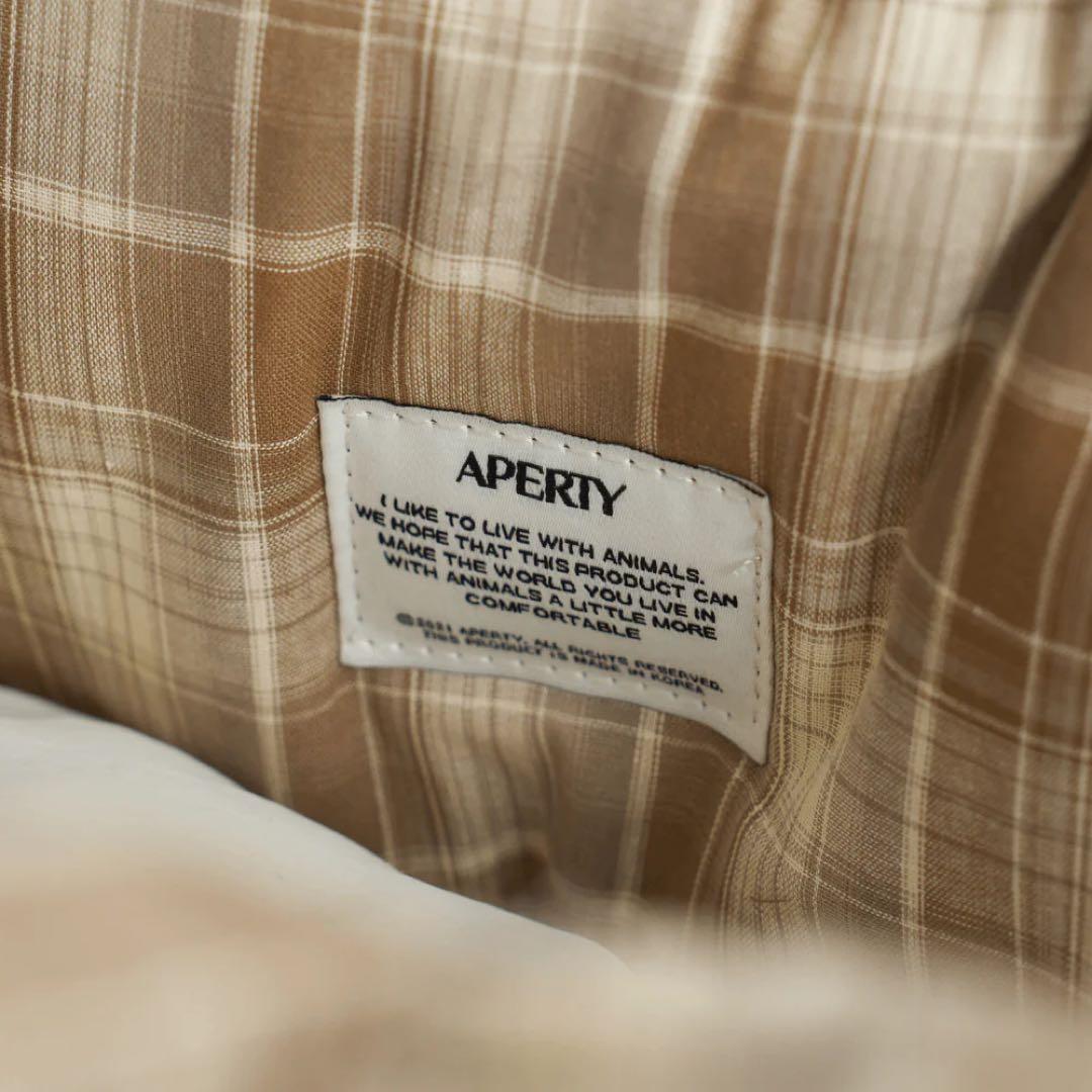 【APERTY】Lサイズ WIDE BAG TARTAN BROWN