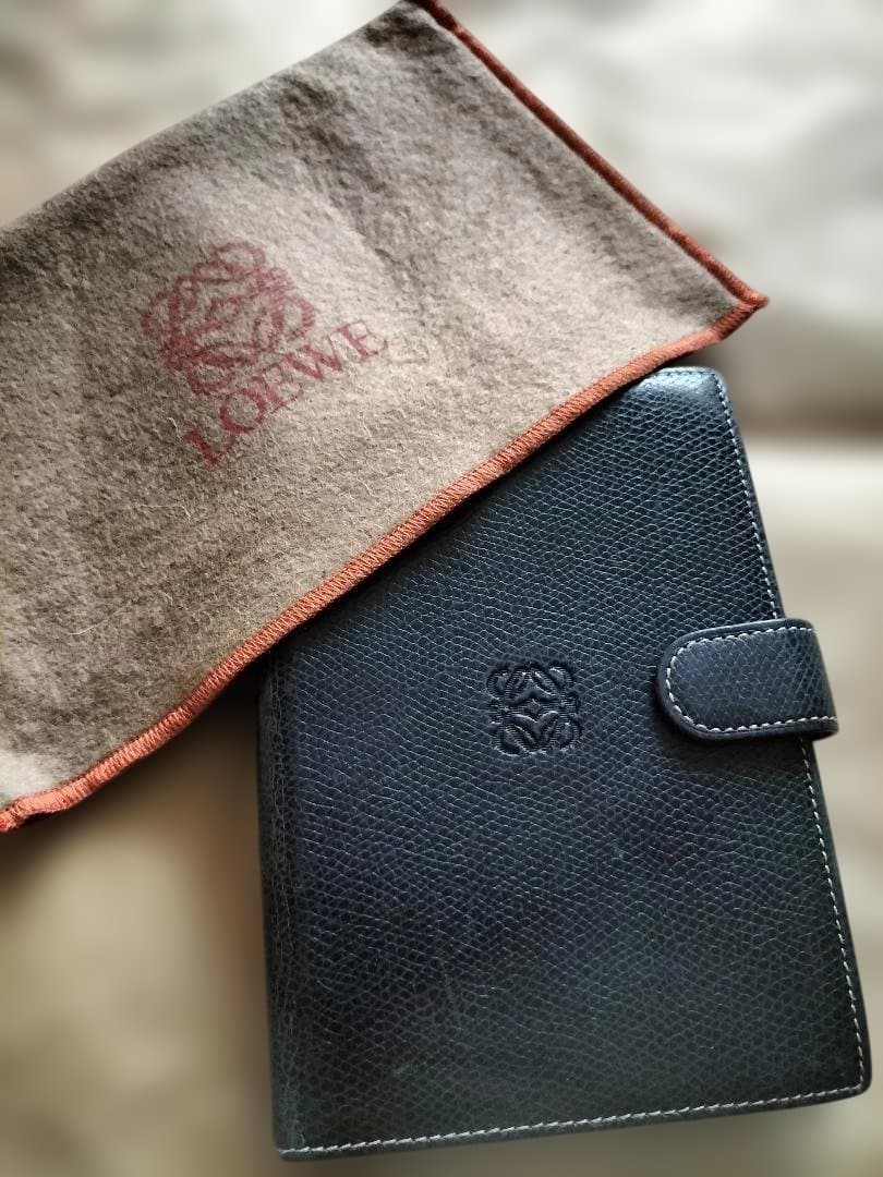 LOEWE ロエベ システム手帳 リング式ファイル　紺