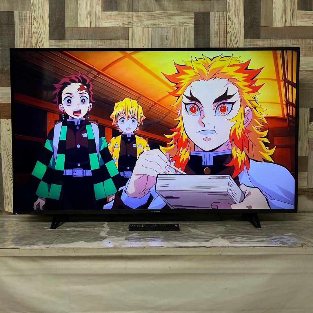 全国送料込❣️ 2年前購入フナイ55型4K液晶テレビWチューナー外付けHDD録画可