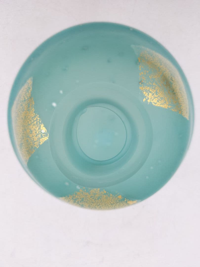d104 義山茶碗 金箔摺硝子 水崎長寿 木箱 茶道具 古物