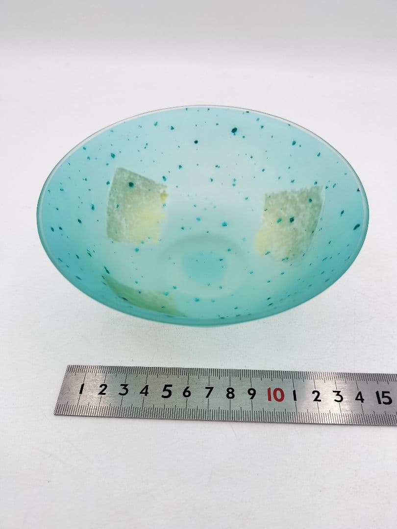 d104 義山茶碗 金箔摺硝子 水崎長寿 木箱 茶道具 古物