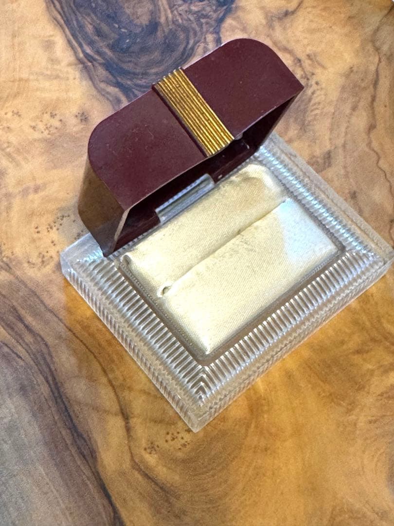 米国製　セルロイド　ヴィンテージ　リング　ジュエリー　ケース　ボックス　ボルドー