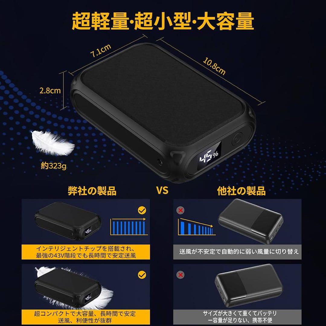 空調服 空調作業服 ファンバッテリーセット 43V超高出力 30000mAh