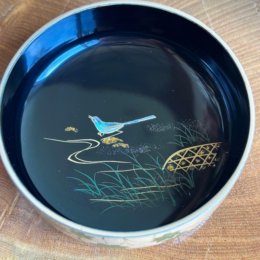 中出松峰作 「青楓」白塗 中棗 共箱 茶道具 （4.5）