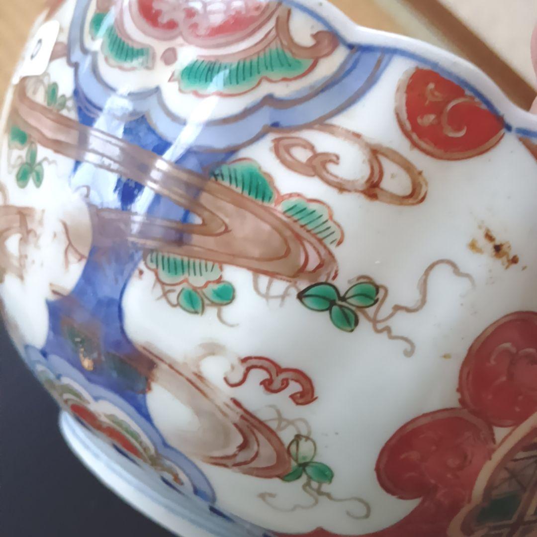 ②【古伊万里】骨董品 大皿 色絵 鉢 深鉢 伊万里 陶器 有田焼 希少 極美品