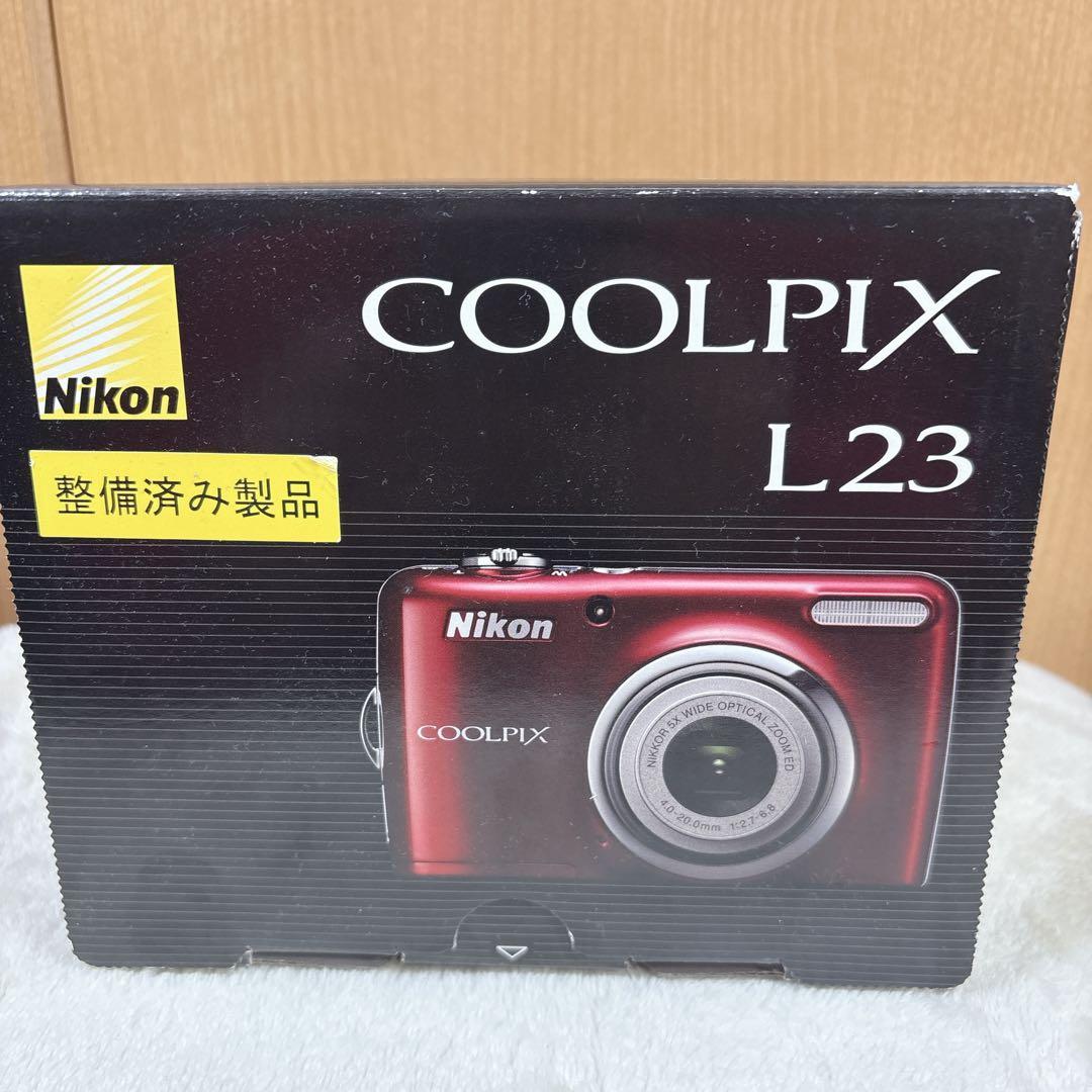 美品　Nikon Coolpix L23 レッド　電池対応　コンデジ