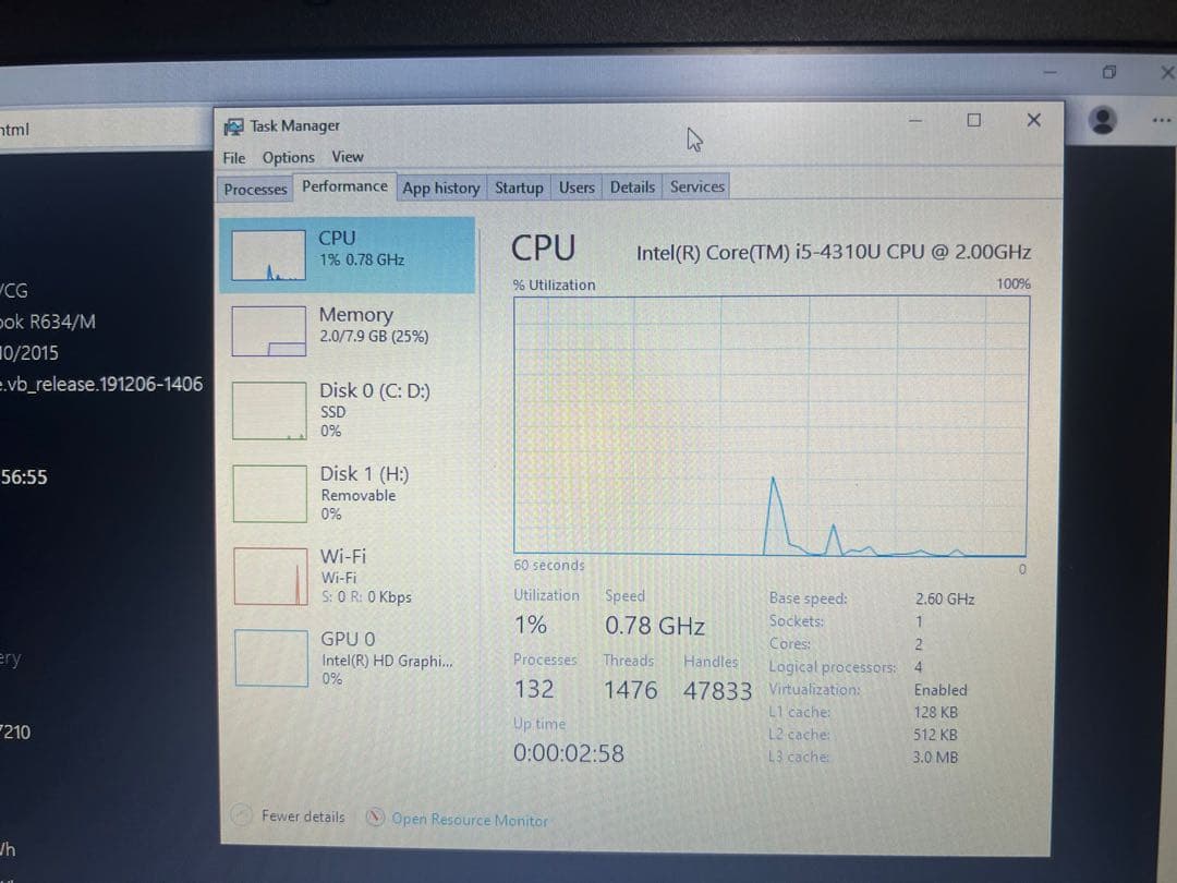 東芝 dynabook R634/M i5 8GB SSD 128GB 軽量
