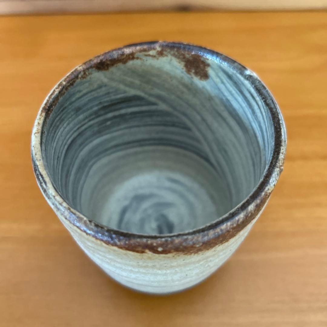 期間限定値下げ中　吉川心水造　鉄絵湯呑　益子焼　陶器 陶芸家