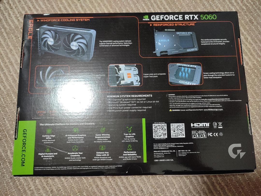 GIGABYTE 　GV-N5060EAGLE OC-8GD　 RTX5060