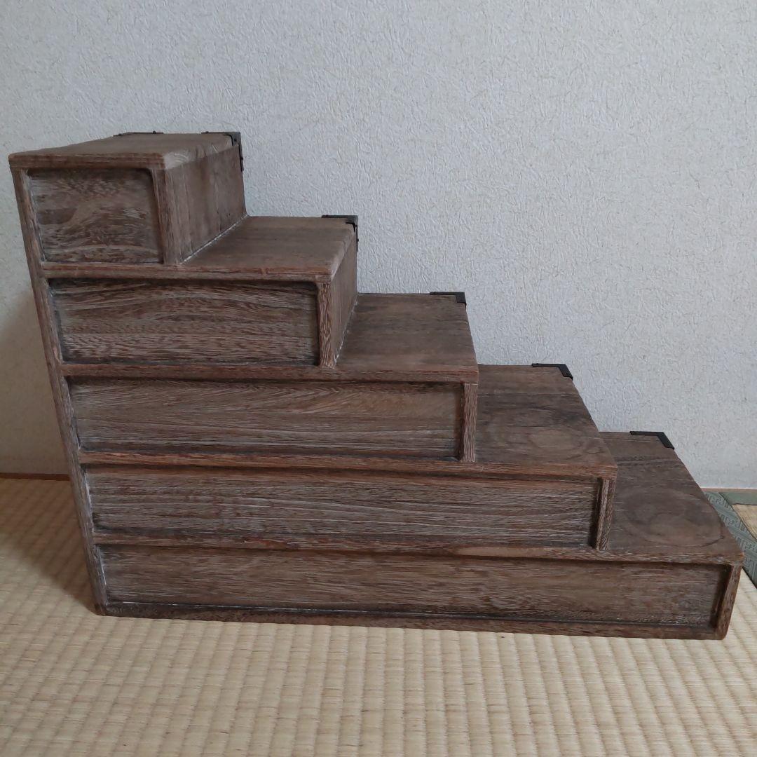 階段型木製箪笥　ミニタンス　アンティーク　レトロ