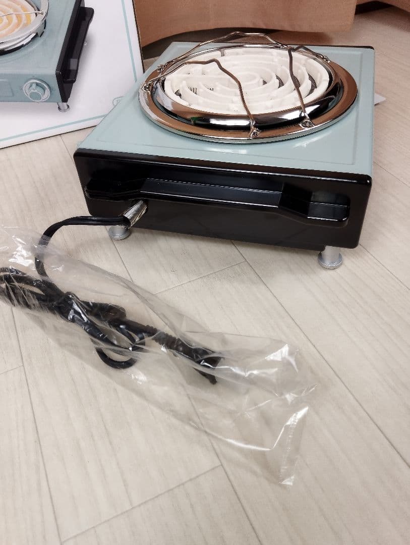 極美品　TOFFY 卓上電気コンロ 800W ペールアクア　箱あり　説明書あり