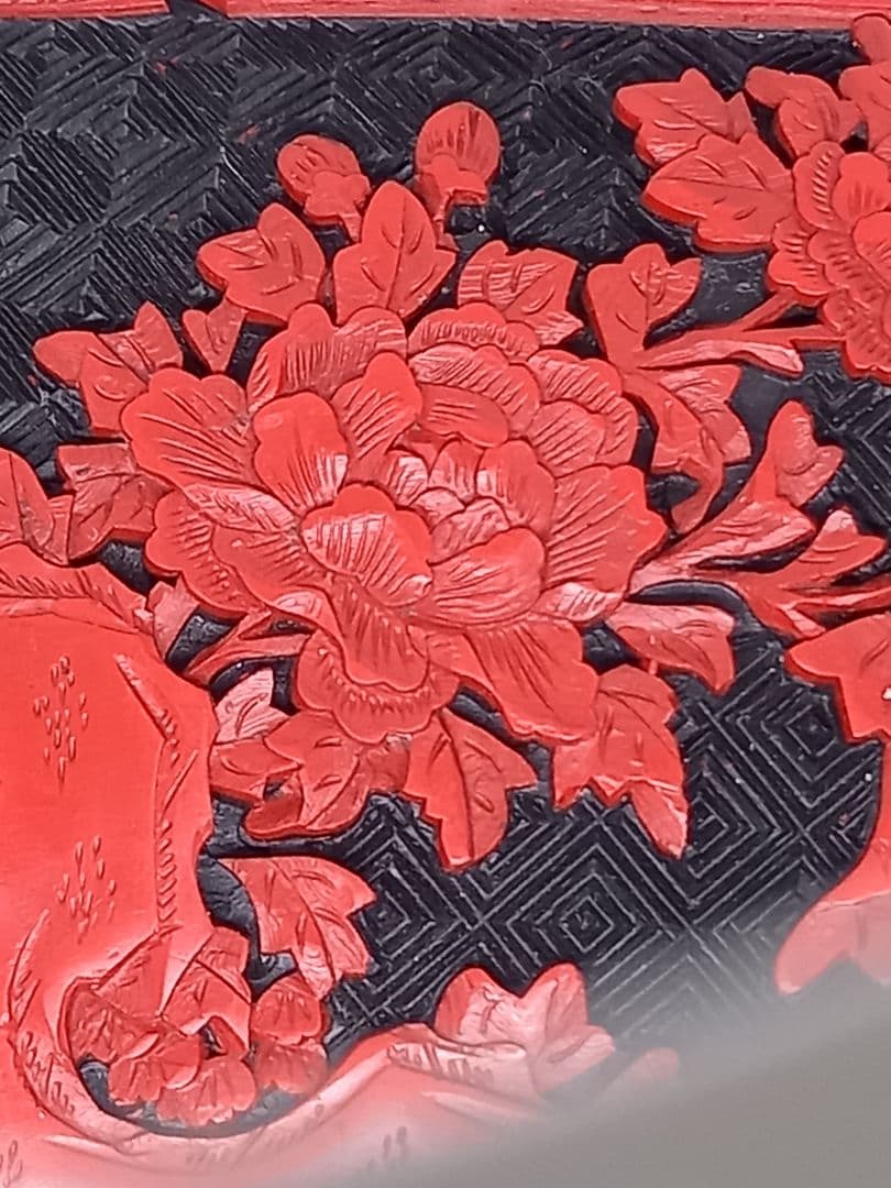 中国美術　内七宝　堆朱　文房具　小物入れ