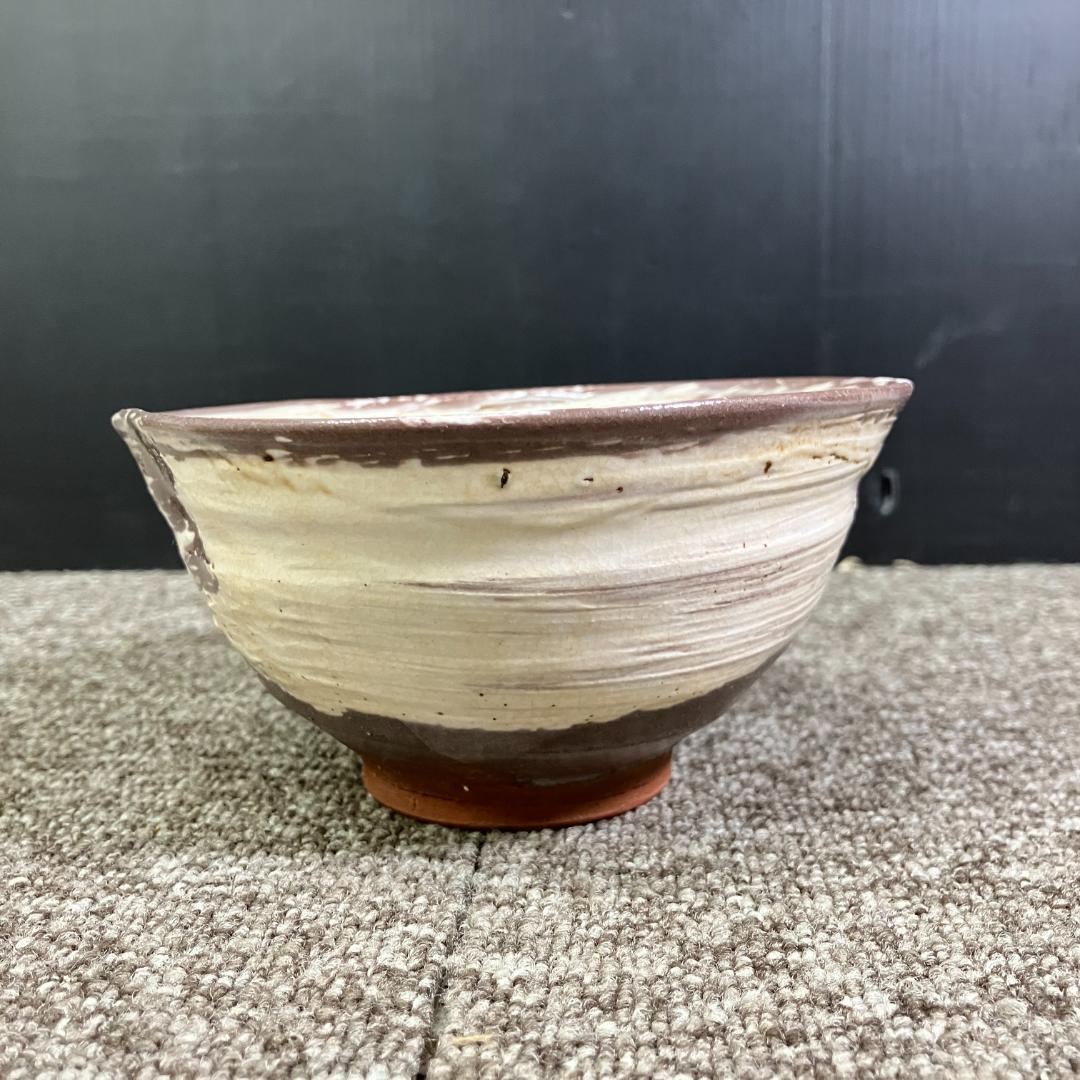 未使用 祥瑞窯 浅見五郎助 刷毛目 茶碗 共箱入り 茶道具 Sh0213-07