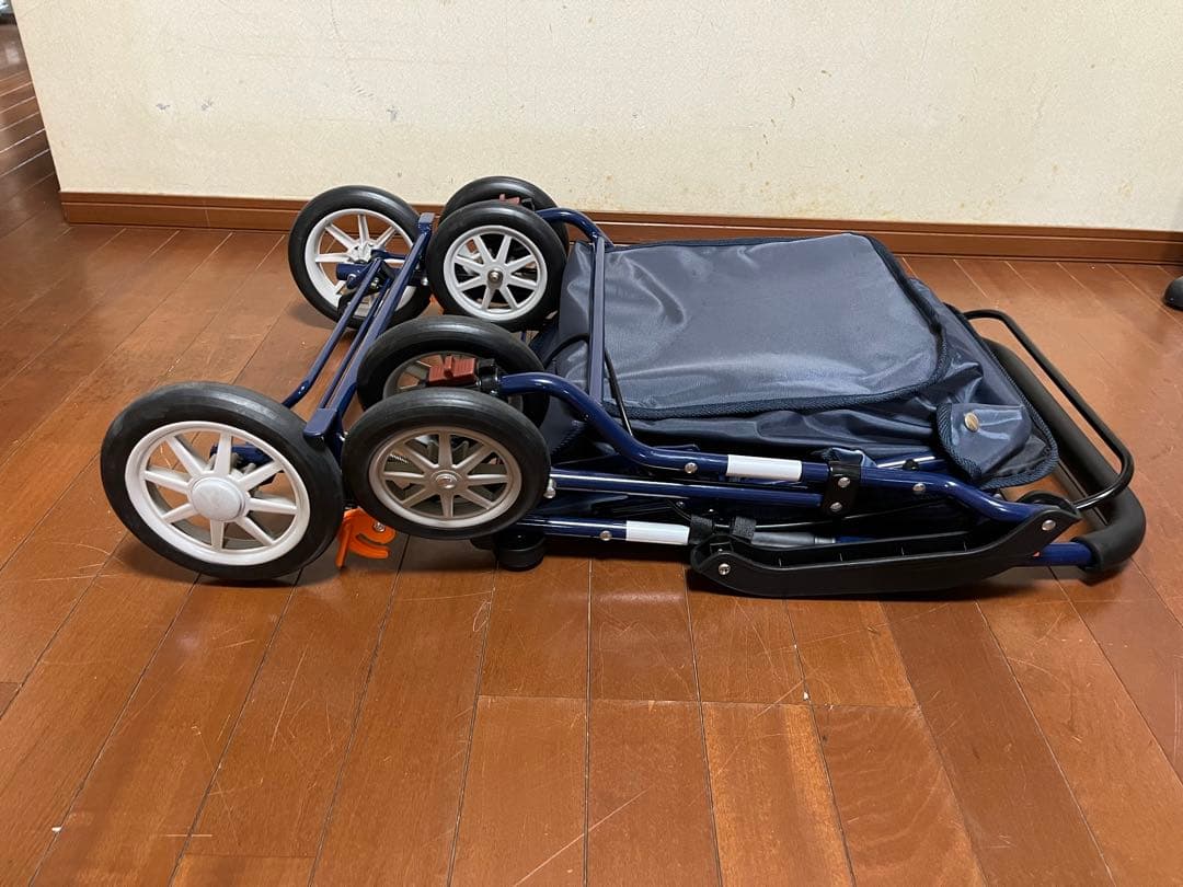 幸和製作所 アルミ製 シルバーカー PW298 ネイビー 手押し車 カート