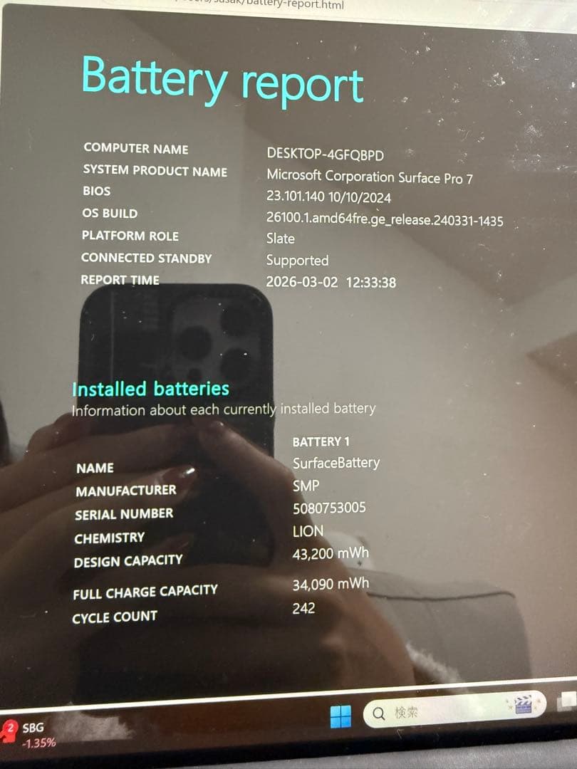 Surface Pro 7 充電器　純正タッチペン付き