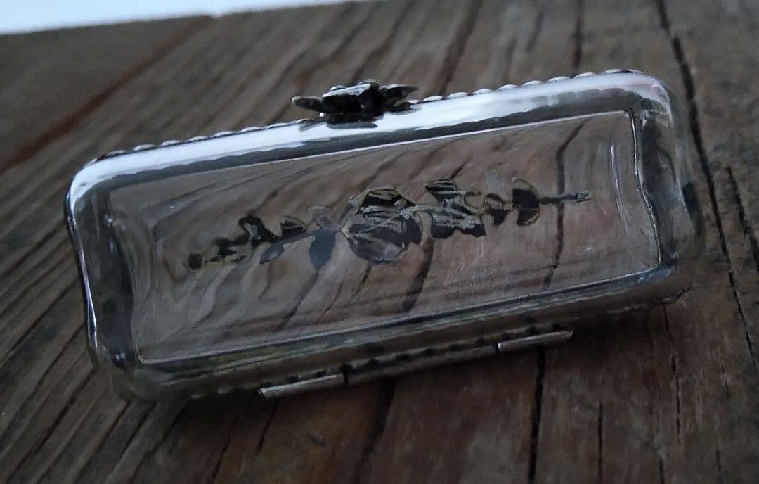 アンティーク雑貨 Sterling Silver and Glass Case