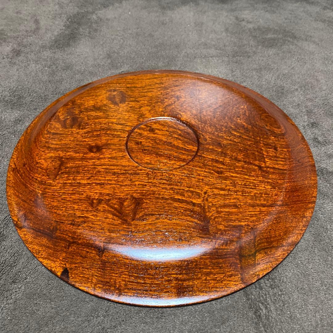 花梨　玉杢　浅盆　盆　トレー　30cm