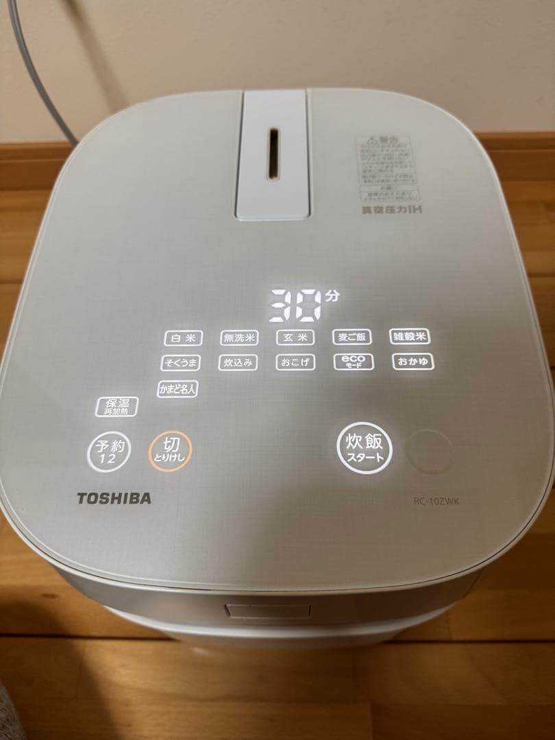 【ジャンク品】TOSHIBA 真空圧力IHジャー炊飯器 RC-10ZWK