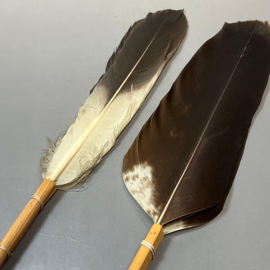 W*o様 羽箒 掴羽根 4点 茶道具 三ツ羽根 茶道具 保管品