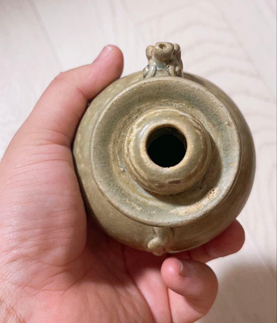 越窯龍頭壺　越州窯 陶芸　茶道具 酒器 青磁　骨董品　古美術品