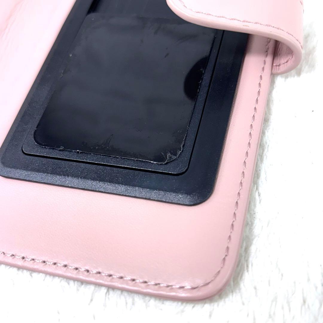 【極美品】サロンドアルファード スマホケース スワロフスキー 手帳型 スマイル